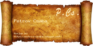 Petrov Csaba névjegykártya